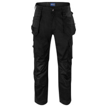 (44R, Black) Projob Mens Prio 5570 Stretch Work Trousers