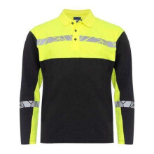(M, Black/Yellow) Projob Mens Progression 7004 Pique Polo Shirt