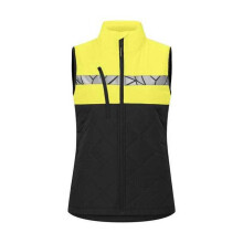 (M, Black/Yellow) Projob Womens/Ladies Progression Diamond Quilt Recycled Polyester Work Vest Top