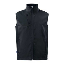 (3XL, Black) Projob Mens Prio 3702 Two Tone Softshell Gilet