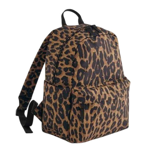 BagBase Bagbase Leopard Print Recycled Polyester Mini Backpack