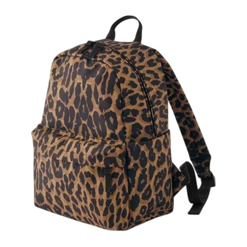 BagBase Bagbase Leopard Print Recycled Polyester Mini Backpack 1