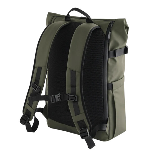 BagBase (One Size, Olive Green) Bagbase Recycled Polyester Roll Up 25L Backpack 1