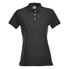 (L, Black) Clique Womens/Ladies Premium Stretch Polo Shirt