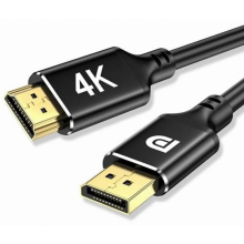 Kábel 4K DisplayPort na HDMI, 2 m smerový DisplayPort z počítača na HDMI monitor, DP 1.2 na HDMI 1.4 kompatibilný s HP ThinkPad AMD NVIDIA