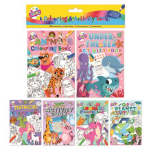 (Pack of 12) Pack of 6 Mini Colouring & Activity Books For Girls