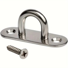 2X Stainless Steel Screw Hooks and 40x Mounting Screws, M5 Eye Plate with , for Marine Equipment