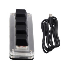 2X USB Programming Macro Custom Keyboard RGB 4 Keys Knob Gaming Mechanical Hot Swap Keyboard for Photoshop Drawing