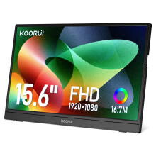 KOORUI 15.6 Inch Portable Monitor, FHD IPS Second Screen, Built-in Speakers