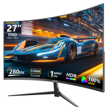 VJCSTAR 27-Inch Curved Gaming Monitor, 280Hz, Full HD 1080p, 1ms