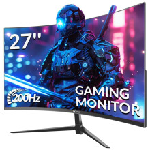 VJCSTAR 27 Inch Monitor, Curved Gaming Monitor 200Hz, FHD 1080P, 1500R, AMD FreeSync Premium, HDR, 99% sRGB, VESA Compatible, for Tablet,Desktop,Lapto