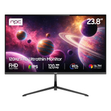 npc 24 inch FHD 120HZ IPS Office Monitor Ultra Thin Frameless 85% NTSC VESA 75 * 75 MM Flicker Free Smooth Motion Blue Light Filter Eye-Care Display A