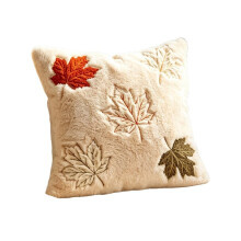45x45cm Fall Pumpkin Decorative Pillow Covers Beige Soft Plush Faux Fur Throw Cushion Cases for Autumn Thanksgiving A