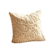 45x45cm Fall Pumpkin Decorative Pillow Covers Beige Soft Plush Faux Fur Throw Cushion Cases for Autumn Thanksgiving B