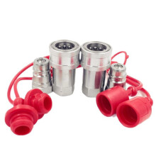 Raccordi A Innesto Rapido (NPT 1/4" Maschio X 2, Femmina X 2) con Tappi Antipolvere - Trasferimento di Fluido Idraulico