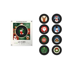 Christmas Magnetic Music Fridge Magnet Xmas Fridge Magnet Night Light Built-in LED Touch to Vinyl Record Player