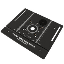 Fräslift-Set Aus Aluminium mit Tischeinlegeplatte - Verstellbares Frässystem für Frästische, Schwarz