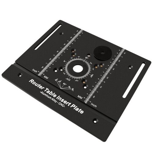 Kit de Levage de Défonceuse en Aluminium avec Plaque D'Insertion pour Table - Système de Défonceuse Réglable pour Tables de Défonceuse - Noir