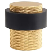 Brass Knurled Bathroom Heavy Duty Floor Mount Bumper Non-Magnetic Door Holder Catch Gold