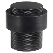 Brass Knurled Bathroom Heavy Duty Floor Mount Bumper Non-Magnetic Door Holder Catch Black