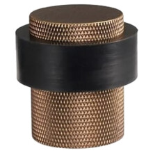 Brass Knurled Bathroom Heavy Duty Floor Mount Bumper Non-Magnetic Door Holder Catch Bronz