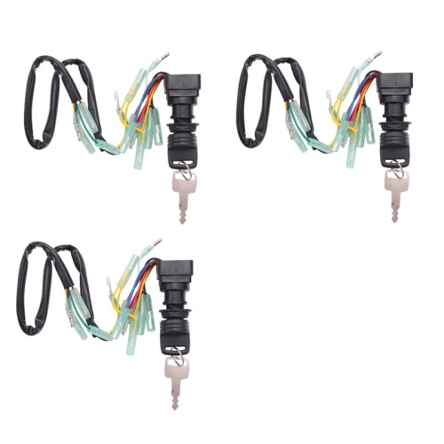 3Pcs Ignition  Key Assy for  Outboard Motor Control Box 703-82510-43-00