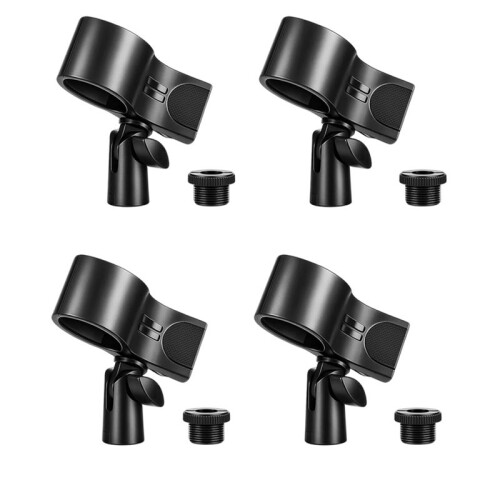 Clips para Micrófono, Soporte Ajustable para Micrófono, con Adaptador de Tornillo Macho de 5/8" A Hembra de 3/8" para Clip de Micrófono