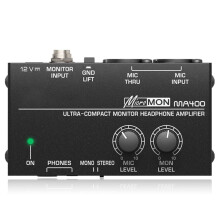 MA400 Headphone Preamplifier Microphone Preamplifier,Mono/Stereo Switching,6.35mm&3.5mm Headphone Outputs Mixer EU Plug
