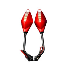 1 Par de Espejos Retrovisores Universales de 10 mm para Motocicleta con Intermitentes LED, Espejos Indicadores para Scooter, Espejo Lateral para