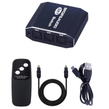 New 3 Port SPDIF Toslink Audio 3x1 Digital Optical Audio Switcher Selector Hub with IR Remote Support LPCM 2.0