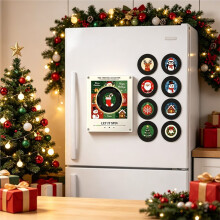 Kerstmagnetische Muziek Koelkastmagneet Kerst Koelkastmagneet Nachtlampje Ingebouwde LED Aanraakbediening Vinylplatenspeler