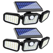Solarbetriebene Flutlicht-Außenleuchten, Verstellbare Weitwinkel-Wandleuchte, LED-Sicherheitsleuchte mit Bewegungsmelder