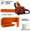 1set Wall-Mounted Chainsaw Holder - Garage Storage, Space-Saving Organizer for Garden Powers Tool Orange 4