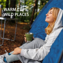 Ultralight Collapsible Travel Cup 16 Oz,Silicone & Stainless Steel Camping Mug, Foldable Portable Cup for Hiking
