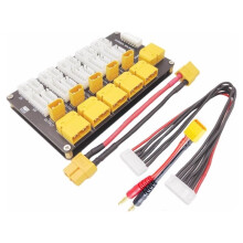 Placa de Carregamento de Bateria de Lítio com Conectores XT30/XT60 Paralelos para 2 A 6 Baterias de Lítio