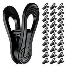 30 Pack Hanger Clips, Multi-Purpose Clothes Clips for Pants Skirts Baby Clothes, Home Closet Organization Black