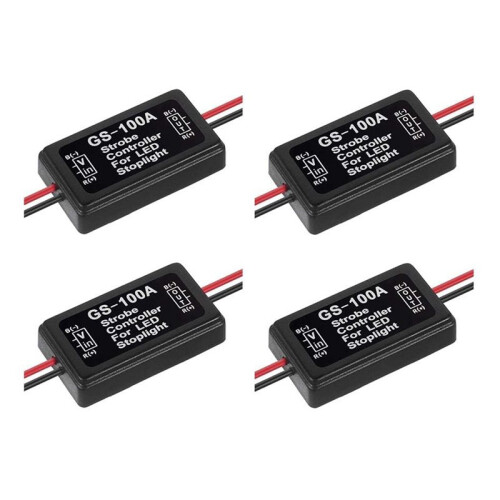 4 Pcs 12V-24V Flash Strobe Controller Flasher Module for 3rd LED Brake Lamp Tail Stop Lamp
