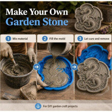 Wiederverwendbare Drachen-Trittsteinform, Zementform für Beton, Silikon-Betonform zum Gießen, Gehwegdekoration, Terrassengestaltung