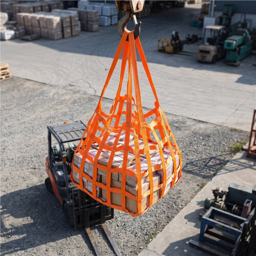 Terminal Bulk Cargo Loading and Unloading Cargo Lifting Net Goods Transfer Hoisting Net Marine Mesh Flat Sling 2