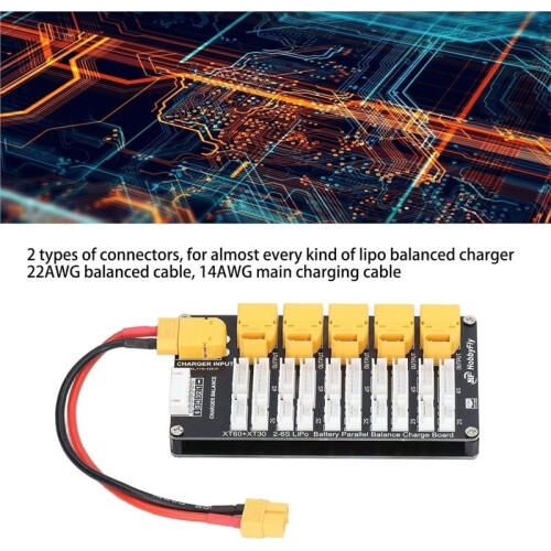 Lithium Battery Charging Board Battery Charging Board Parallel XT30/XT60 Plug 2-6S Lithium Batteries 1