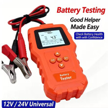 Car & E-Bike Battery Tester: 12V 24V Automotive Battery Analyzer for Voltage & Capacity Testing