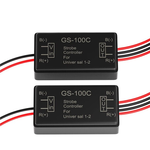 2Pcs Flash Strobe Controller 12V 24V GS-100C Auto Car Flasher Module for Tail Side Clearance Top LED Lights 1