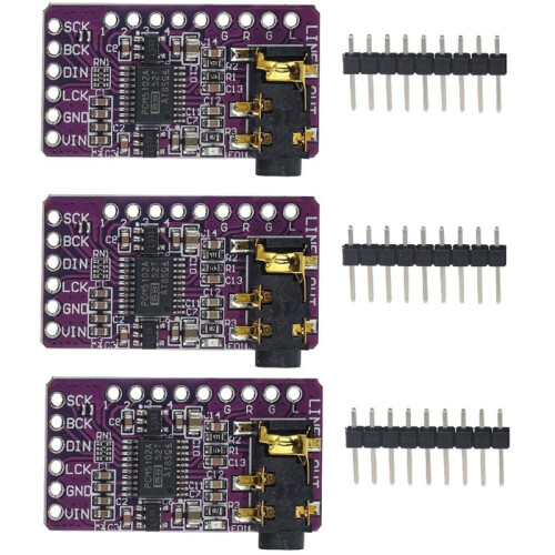3Pcs PCM5102 I2S IIS Lossless Digital Audio DAC Decoder Module Stereo DAC Digital-to-Analog Converter Voice Module