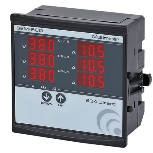 SEM-XXD Digital Multimeter, Contains 3 C.T, Three Phase Volt(L-L),(L-N), Ampere ,Frequency, Phase Sequence Display 1