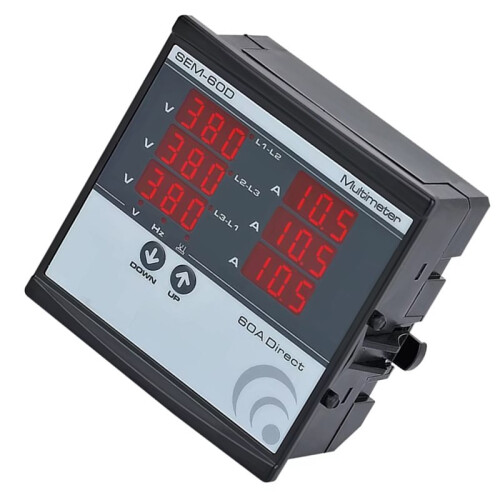 SEM-XXD Digital Multimeter, Contains 3 C.T, Three Phase Volt(L-L),(L-N), Ampere ,Frequency, Phase Sequence Display 2