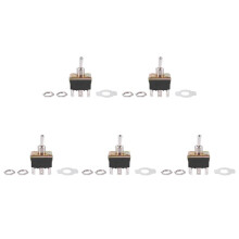 5X AC 250V/10A 125V/15A DPDT 3 Position /OFF/ 6 Pins Toggle Black+Silver