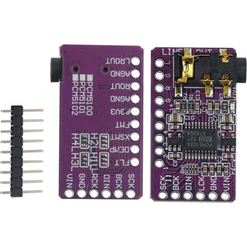 1Pcs IIS PCM5102A DAC Decoder PCM5102 I2S Player Module for Raspberry Pi PHAT Format Board Digital PCM5102 Audio Board 1