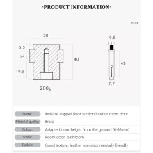 Brass Knurled Bathroom Heavy Duty Floor Mount Bumper Non-Magnetic Door Holder Catch Gold