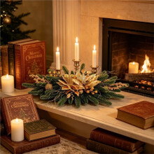 Gold Christmas Centerpiece Table Decoration Shimmering Decorations Festive Holiday Party Tabletop Pendant Supplies