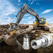 Quick Connect Couplings (NPT 1/4" Male X 2, Female X 2) with Dust Caps - Hydraulic Fluid Transfer